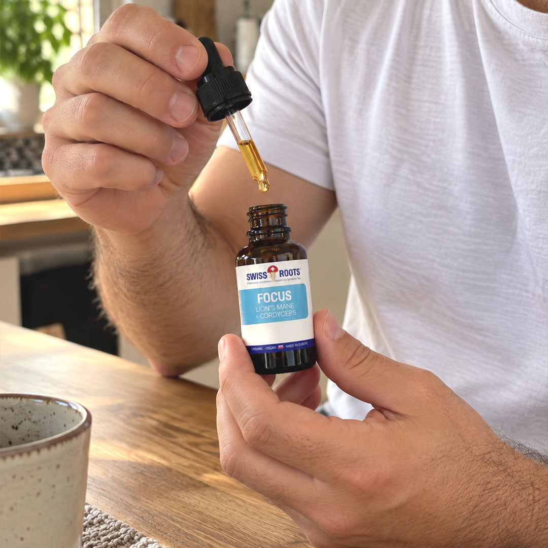 Swiss Roots™ dual blend, liquid mushroom extract, 30 ml